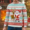 thumbnail image 2 of PMUYBHF Chandail à Capuche pour Hommes Noir Automne et Hiver Tendance Décontractée Imprimé de Noël Chandail Col Rond Chandails en Molleton à Capuche Zippés devant, 2 of 4