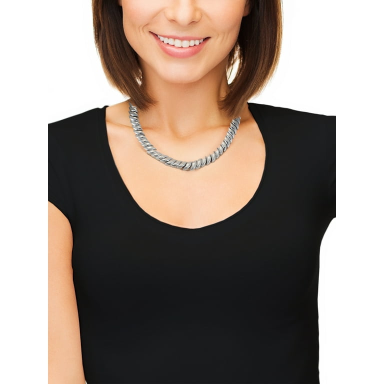 Time and Tru Silvertone Necklace, 1 Piece