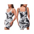 thumbnail image 6 of Coduop Women's Tie Dye Sleeveless Tank Dress Notched Neck Short Bodycon Dress, 6 of 7