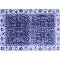 thumbnail image 1 of Ahgly Company Indoor Rectangle Abstract Blue Modern Area Rugs, 2' x 5', 1 of 4