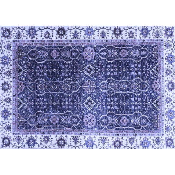 Ahgly Company Indoor Rectangle Abstract Blue Modern Area Rugs, 2' x 5'