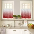 thumbnail image 3 of Red White Ombre Window Tier Curtains 36 Inch Length, Modern Abstract Art Striped Rod Pocket Window Treatment Kitchen Drapes for Bedroom, Cafe, Living Room, 2 Panels, 27.5 W x 36 L, 3 of 5