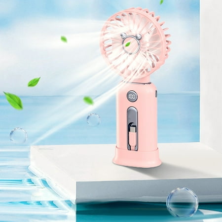 

Jienlioq Misting Fans for Outside Handheld Fan 5000 MAh Long Battery Life Fast Charge Digital Display Power Bank 2-in-1 Mini Fan