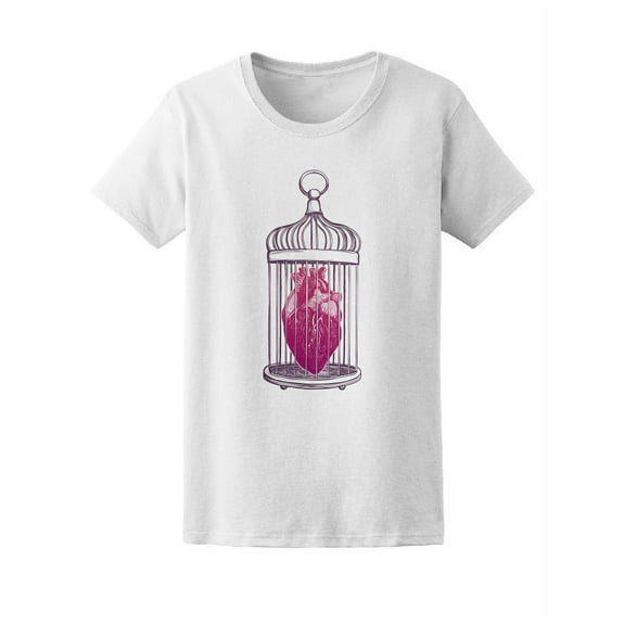 Birdcage With Anatomical Heart T-Shirt Women -Image by Shutterstock, Female Medium