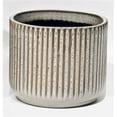 thumbnail image 1 of Taupe & Beige Striped Ceramic Planter, 1 of 1