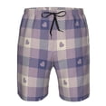 thumbnail image 4 of Disketp Men'S Swim Trunks Hawaiian Breathable Surf Beach Swimsuits Mesh Lining Beach Shorts With Pockets-Heart Check Plaid, 4 of 9