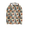 thumbnail image 7 of Womens Plaid Jackets Hooded Full Zip Drawstring Cardigan Loose Stylish Casual Ribbed Hoodie Outwear With Pockets (XL, Navy), 7 of 7