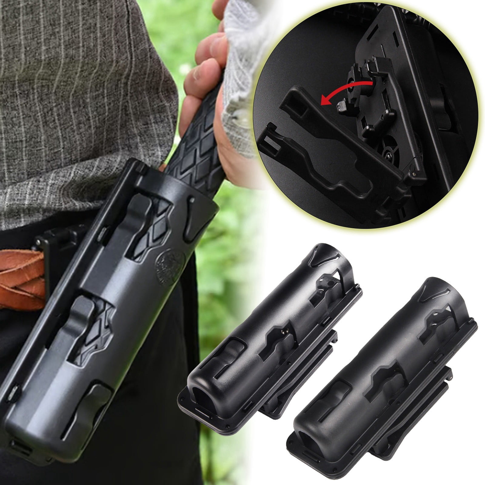 360 Rotating Mechanical Holster Waist Clip For Indoor Outdoor Use With Auto Spring Belt Clip ABS Material