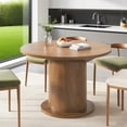 thumbnail image 6 of Round Dining Table for 4-6 People, 43.3“-59“Extendable Round Kitchen Dining Table with Pedestal Base, Walnut, 6 of 10