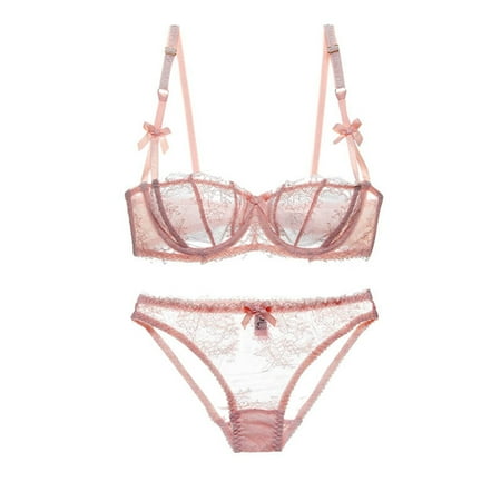 Mnyotv Sexy Underwear Twerk Underwear Sexy Lace Lingerie For Women Comfortable And Breathable Gathered Oversized Bra Set Pink K
