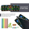 thumbnail image 5 of Cauagu Roosters and Flowers Print Leather Pencil Pen Case - Stationery Bag Portable Stationery Bag Big Capacity Pencil Pouch Cosmetic Organizer Bag for Men & Women, 5 of 7