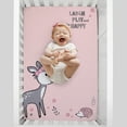 thumbnail image 3 of Little Love by NoJo Sweet Deer Photo Op Fitted Mini Crib Sheet, Infant Girl, Portacrib Size, 3 of 5