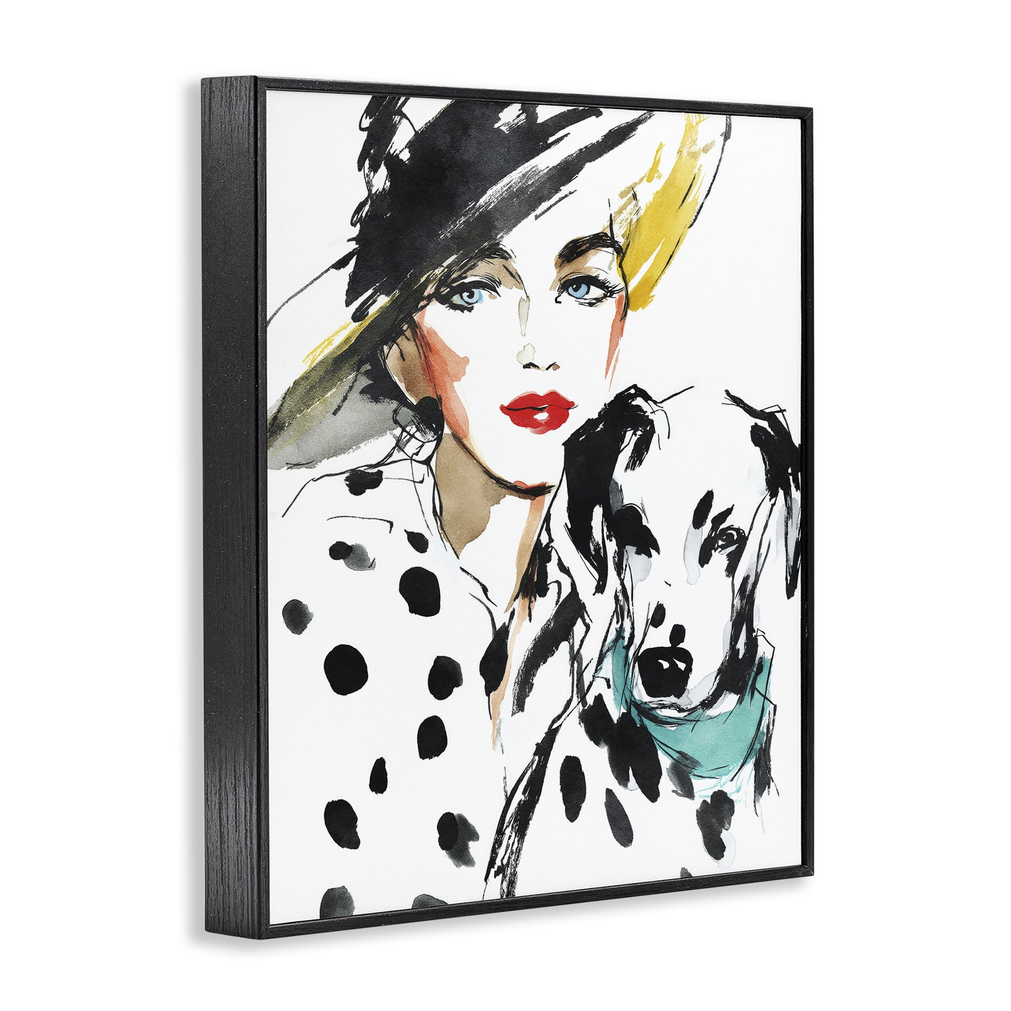 Stupell Industries Trendy Dalmatian Muse Black Framed Giclee Art, design by Svetlana Aleynikova