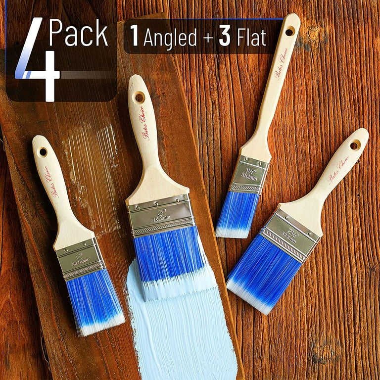 ValueMax Utility Paint Brushes Set 7-Pack, Includes Flat/ Angled Paint  Brushes, Small Paintbrush, Birch Wood Handle, Thick Bristle, House Paint  Brush