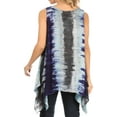 thumbnail image 2 of Sakkas Marin Women's Sleeveless Loose Boho Casual Tank Top Blouse Tie-dye & Batik - Turq - One Size, 2 of 5