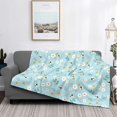 thumbnail image 2 of Yiaed Bee Flower Print Blanket Throw Blanket Soft Cozy Flannel Blanket for Home Bed Sofa Couch Chair-80"x60", 2 of 6