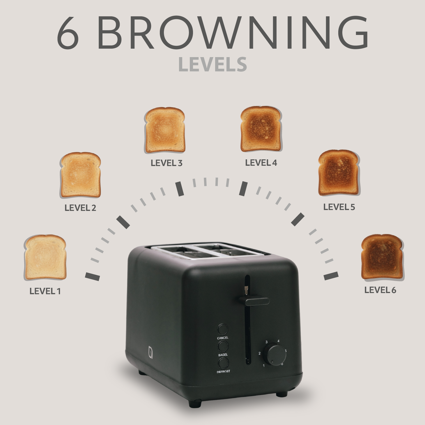 Willow 2-Slice Toaster with Wide Slots, Black photo 2