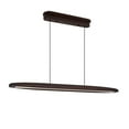 thumbnail image 2 of 39-inch Streamline Wooden LED Pendant Light with Remote Control  Adjustable Hanging Light for Dining Room  Kitchen  Living Room – Contemporary Walnut Wood Finish, 2 of 5