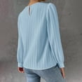 thumbnail image 6 of Perfectbot Womens Tops Casual Puff Long Sleeves Crewneck Shirts Textured Bussiness Going Out Outfits Blouse, 6 of 8
