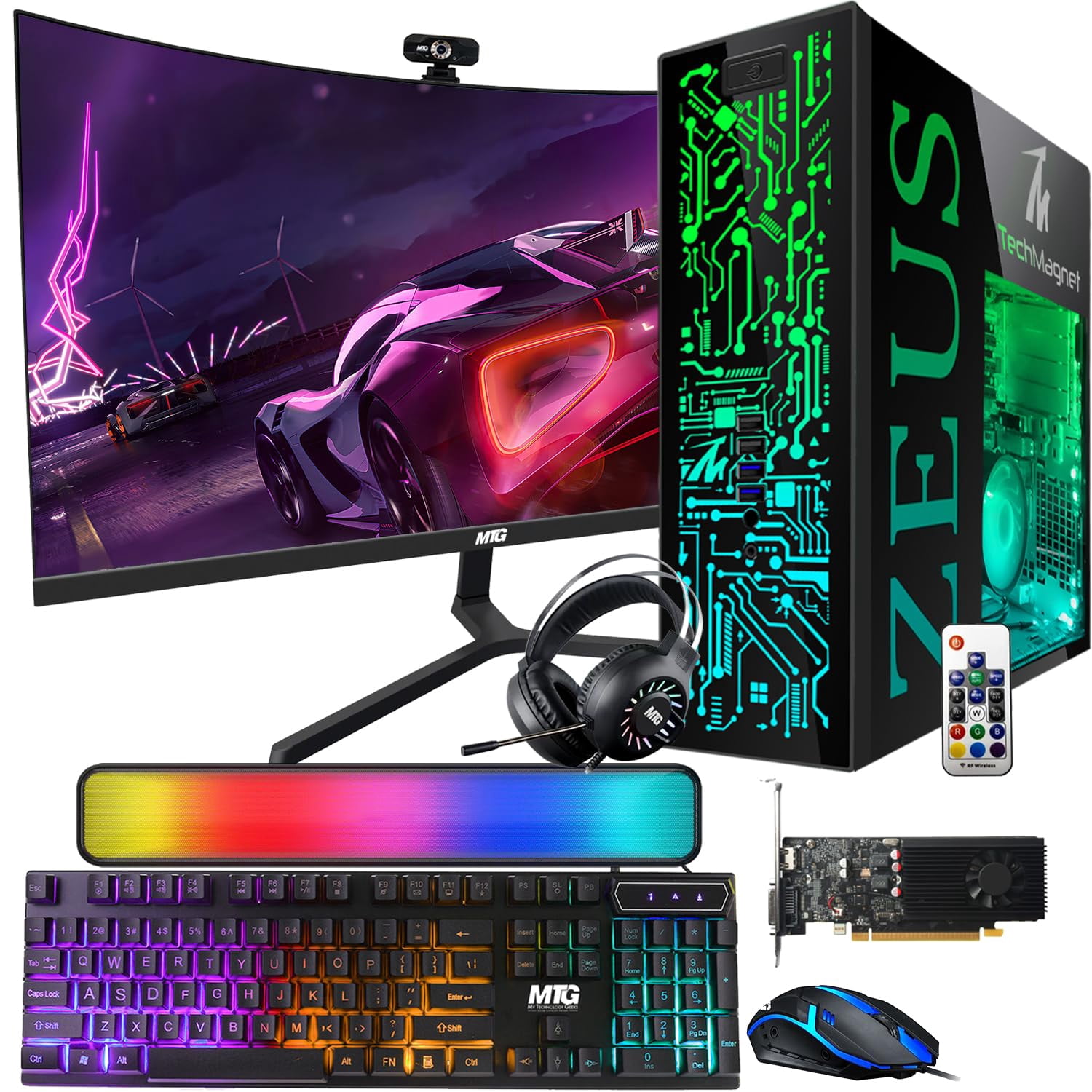 Restored TechMagnet Zeus Pro 8 Gaming Desktop PC, Intel i5, GT 1030 ...