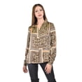 thumbnail image 1 of Blusa satinada con estampado Roman Fashion /Juvenil, 19443 (Cafe) cafe M, 1 of 5