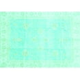 thumbnail image 1 of Ahgly Company Machine Washable Indoor Rectangle Oriental Turquoise Blue Traditional Area Rugs, 5' x 8', 1 of 4