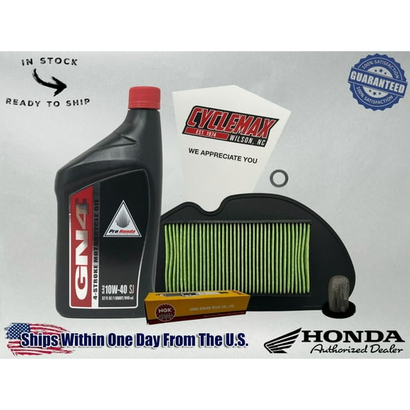 Cyclemax Standard 10W-40 Tune Up Kit fits 2022-2024 Honda NAVI with Spark Plug