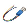 thumbnail image 4 of Latching Metal Push Button Switch 19mm Mounting Dia 1NO 1NC COM 24V Green LED Light with Socket Plug Wires 1pcs, 4 of 5