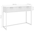 thumbnail image 4 of vidaXL Table Console Blanche 106x35x75 cm Acier, 4 of 5
