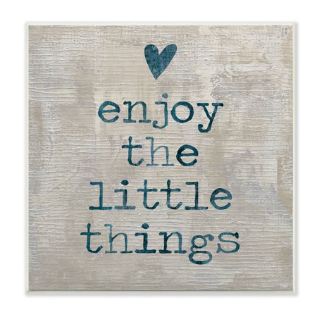The Stupell Home Decor Collection Enjoy The Little Things With Heart Wood Look Typography Wall Plaque Art 10 X 0 5 X 15