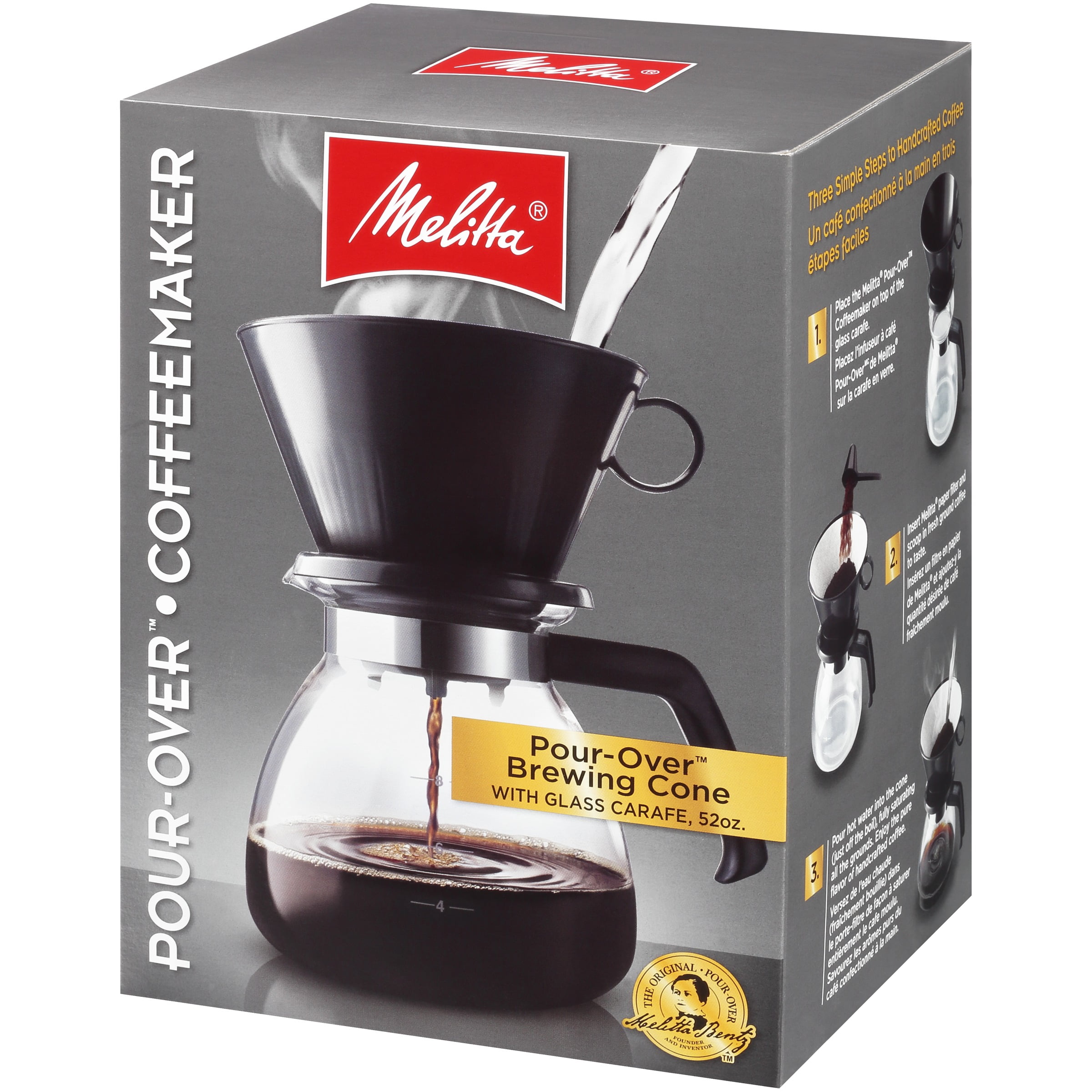MelittaR Pour OverTM Brewer 10 Cup Coffee Maker With Glass Carafe Box MelittaR Pour OverTM Brewer 10 Cup Coffee Maker With Glass Carafe Box