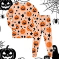 thumbnail image 2 of NIEWTR Girls Boys Halloween Pajamas 2 Piece Graphic Long Sleeve Long Pants Pajama Set Kids Cute Pj Soft Holiday Sleepwear, 2 of 9