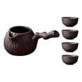 thumbnail image 4 of Tongina Elegant Pottery Teapot and Cups Set for Steeping Hot Water Portable Loose Leaf Tea Pot with Heat-resistant Handle Tea Maker for Outdoor Adventures Black, 4 of 8