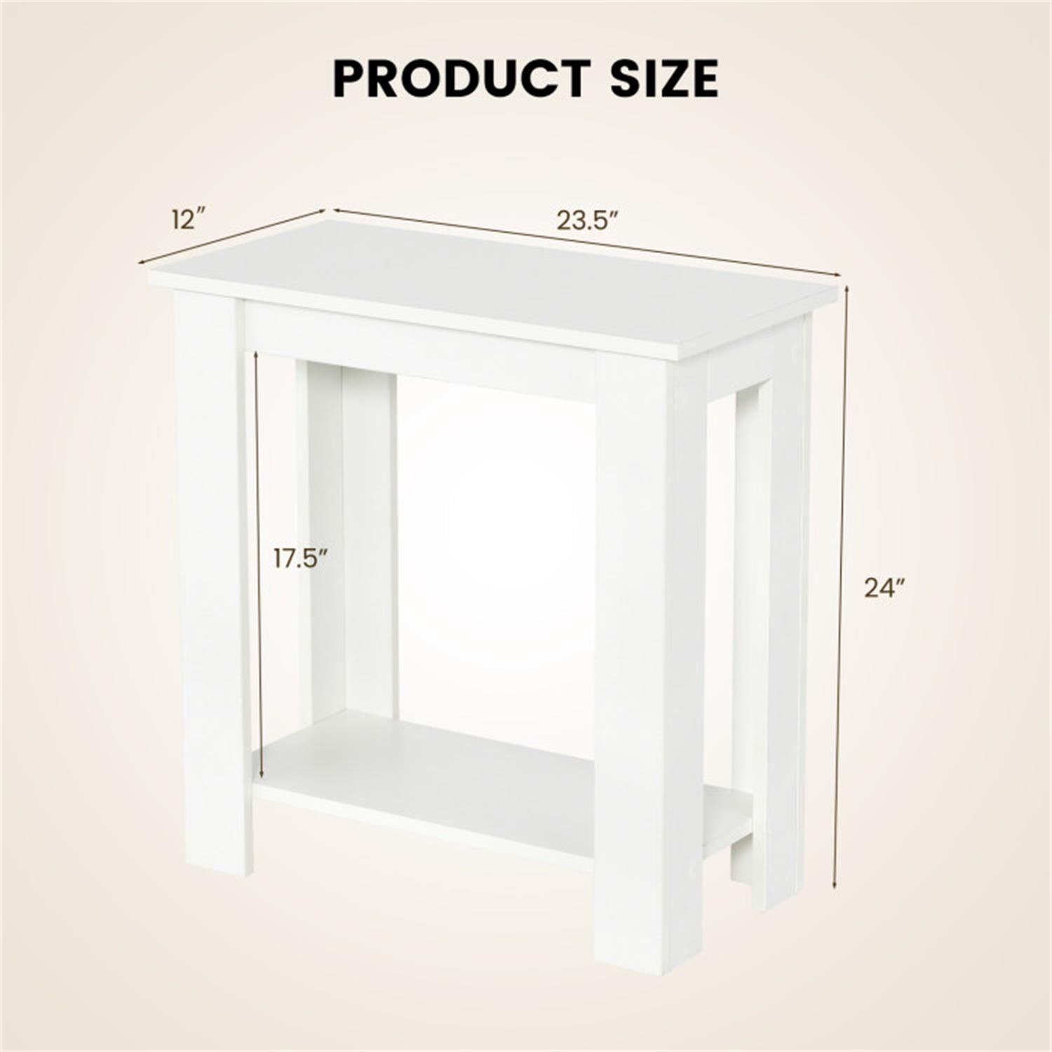 Demi Bonn 3-Piece Coffee Table Set with Storage Shelf, 36" Wooden Modern Coffee Table with Storage Shelf & Set of 2 Modern Compact End Table for Living Room, White