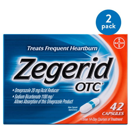 (2 Pack) Zegerid OTC Heartburn Relief, Proton Pump Inhibitor, Capsules, (Best Otc For Constipation)