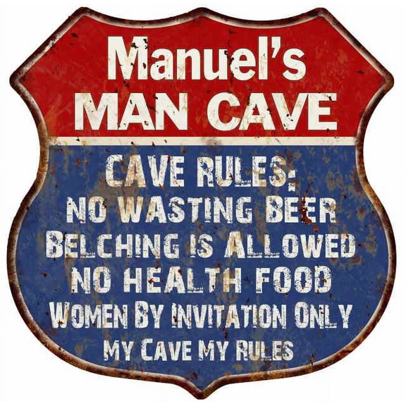 Marcos's Man Cave Rules Sign Shield Metal Gift 211110023322