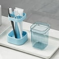 thumbnail image 6 of Toothbrush Holders for Bathrooms, 3 Slots Bamboo Toothbrush Holder With Lid, Toothbrush Holder And Toothpaste Holder For Bathroom Countertop Accessories Storage, Save Space, Reduce Pollution, 6 of 10
