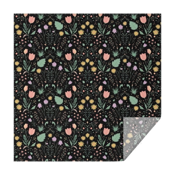 Pioneer Flower Floral Print Pattern Square Tablecloth, Waterproof Wipeable Spillproof Washable Table Cover for Home Kitchen Party Decor, 42"x42"