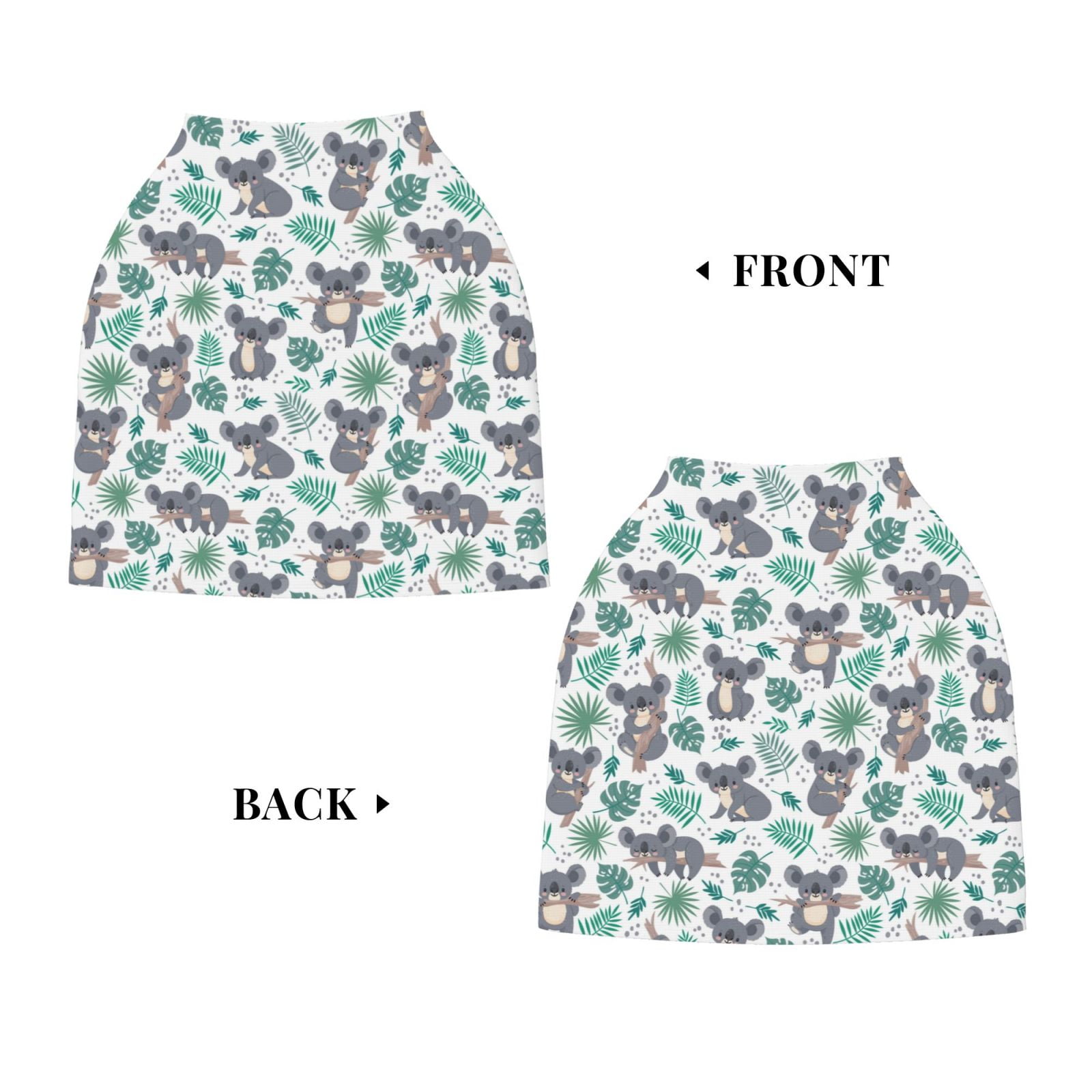 Fotbe Bears and Tropical Leaves Pattern Car Seat Covers for Babies, Nursing Breastfeeding Cover Infant Carseat Canopy, Soft Stretchy Carrier Cover