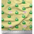 thumbnail image 1 of Soimoi Georgette Viscose Fabric Lotus & Frog Kids Print Sewing Fabric Yard 42 Inch Wide, 1 of 1