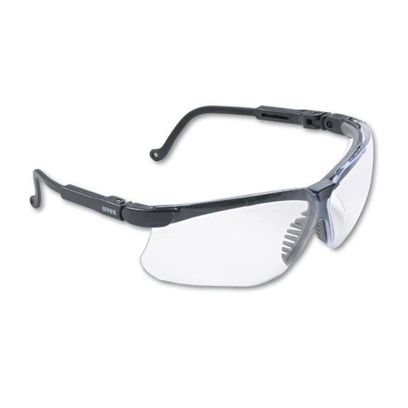 Honeywell Genesis Wraparound Safety Glasses, Black Plastic Frame, Clear Lens