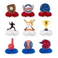 thumbnail image 1 of Decoraciones para fiesta de béisbol, 9 piezas, adornos para baby shower para niño, regalos con temática deportiva, papel, 1 of 6