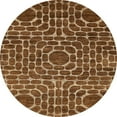 thumbnail image 1 of Ahgly Company Machine Washable Indoor Round Abstract Red Brown Area Rugs, 8' Round, 1 of 1