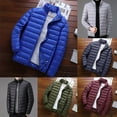 thumbnail image 4 of Ana Men Ultra Light Packable Cotton Coat Jacket Solid Color Long Sleeve Top Winter, 4 of 8