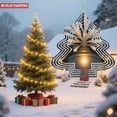 thumbnail image 2 of Stylish Metal Hanging Christmas Tree Wind Spinner - Abstract Geometric Design with Warm Golden Glow for Garden & Yard Decor, 2 of 7