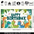 thumbnail image 3 of Cartoon dinosaur-themed birthday banner, indoor and outdoor party decoration background cloth, 71x43 inches, birthday wall flag hanging, jungle leaf and colorful flag star design, suitable for family, 3 of 5
