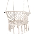 thumbnail image 1 of Gymax Hammock Chair Macrame Swing Hanging Cotton Rope Chair w/ Heavy Duty Metal Frame, 1 of 9