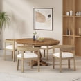 thumbnail image 2 of GDF Studio Ladieu Fabric Upholstered Wood 5 Piece Dining Set, Light Ash and Almond, 2 of 12