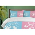 thumbnail image 4 of Ambesonne Party Duvet Cover Set, Girl Boy, 2-Calking, Pale Pink Sky Blue, 4 of 7
