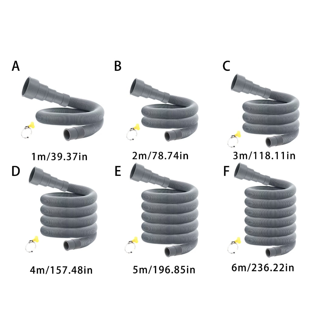 Adjustable Washing Machine Drainage Pipe Thickened Rubber Steel Hose Extension